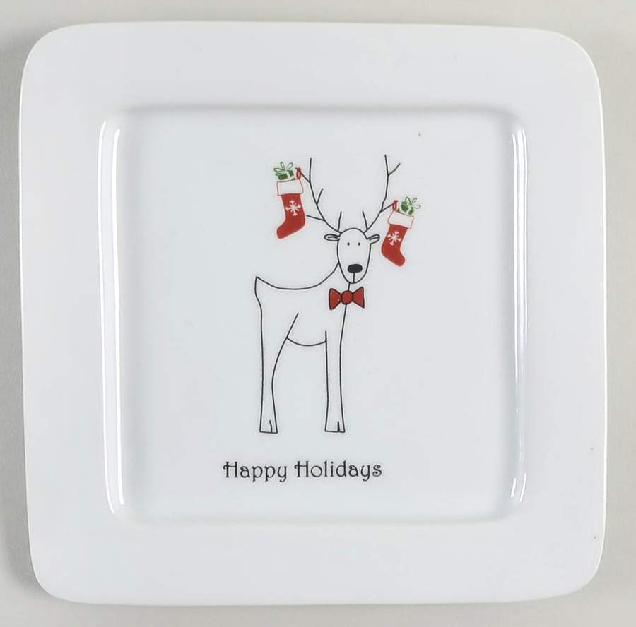 Happy Holidays (Rudy) Square Appetizer Plate by BIA Cordon Bleu-1
