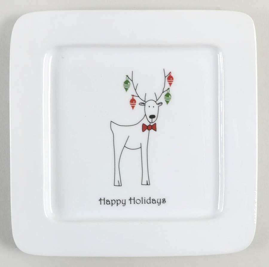 Happy Holidays (Rudy) Square Appetizer Plate by BIA Cordon Bleu-1