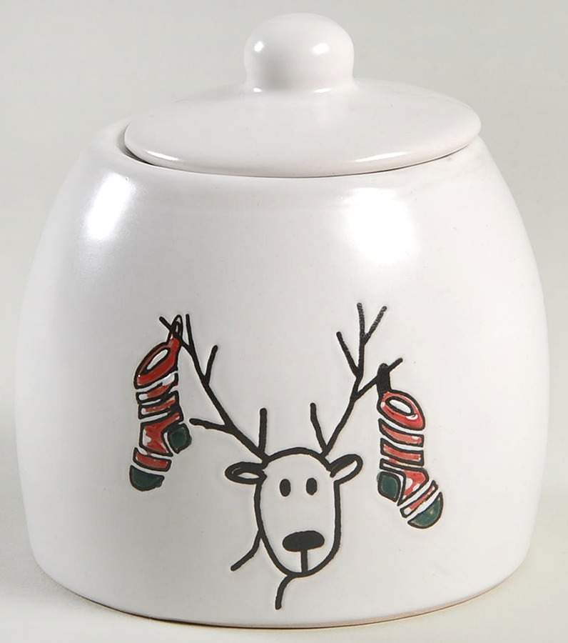 Happy Holidays (Rudy) Sugar Bowl & Lid by BIA Cordon Bleu-1