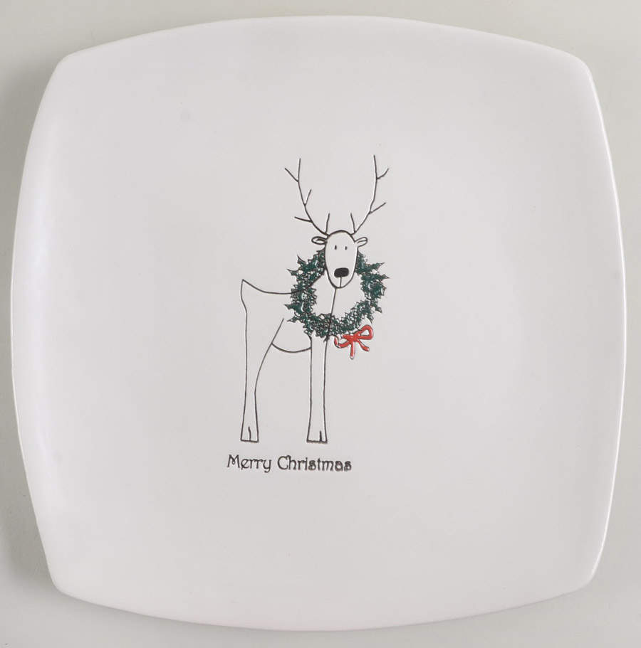 Happy Holidays (Rudy) Square Dinner Plate by BIA Cordon Bleu-1