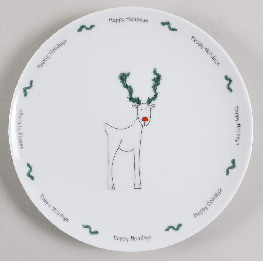 Happy Holidays (Rudy) Salad Plate by BIA Cordon Bleu-1