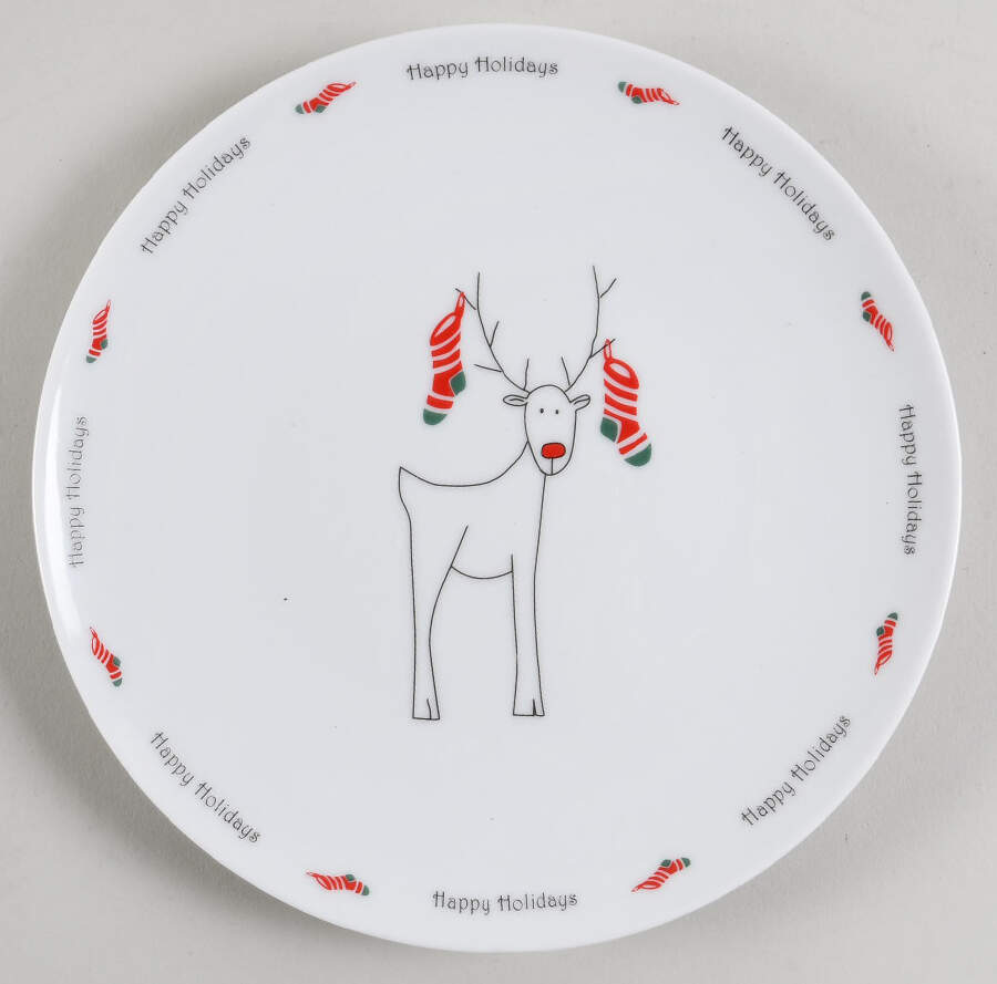 Happy Holidays (Rudy) Salad Plate by BIA Cordon Bleu-1