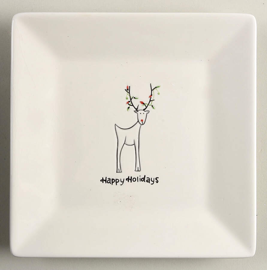 Happy Holidays (Rudy) Square Appetizer Plate by BIA Cordon Bleu-1