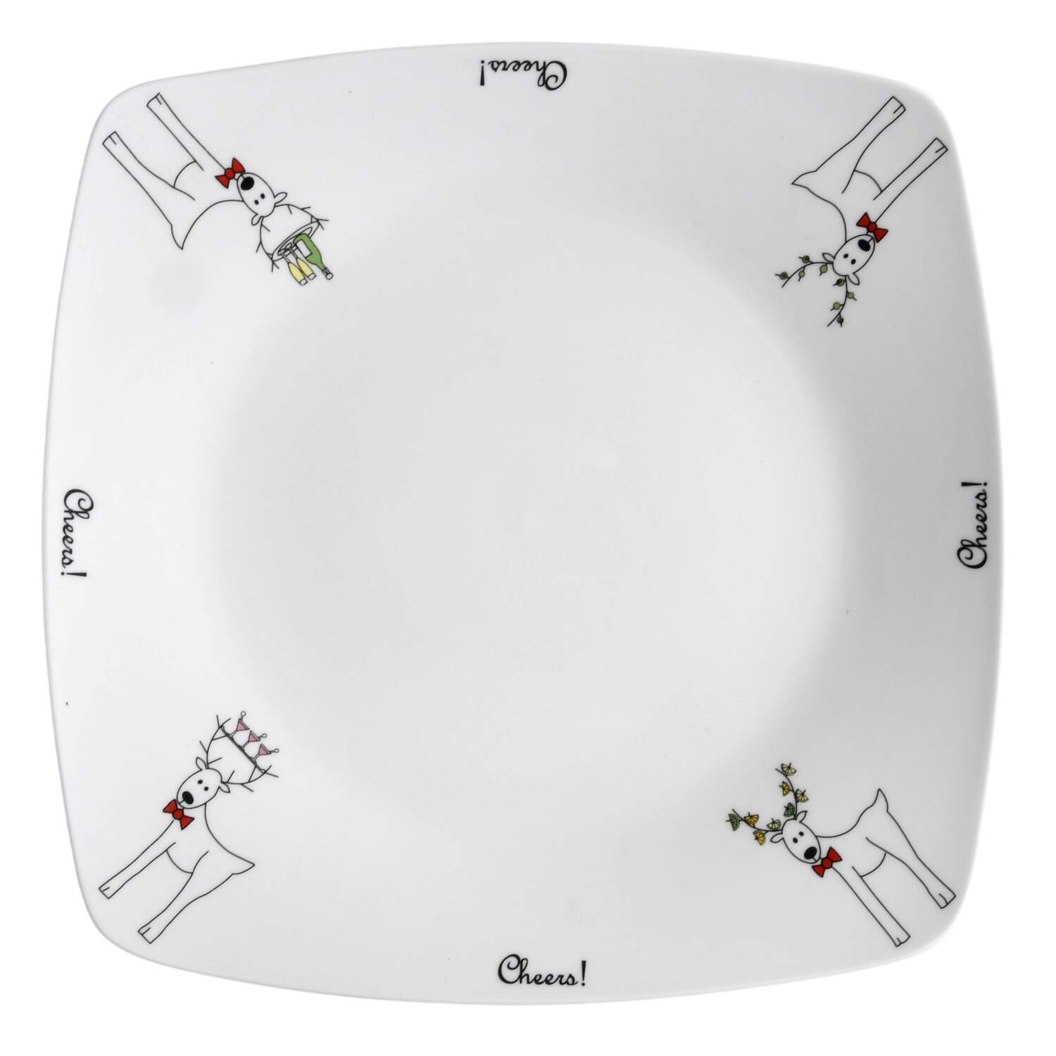 Happy Holidays (Rudy) Square Dinner Plate by BIA Cordon Bleu-1