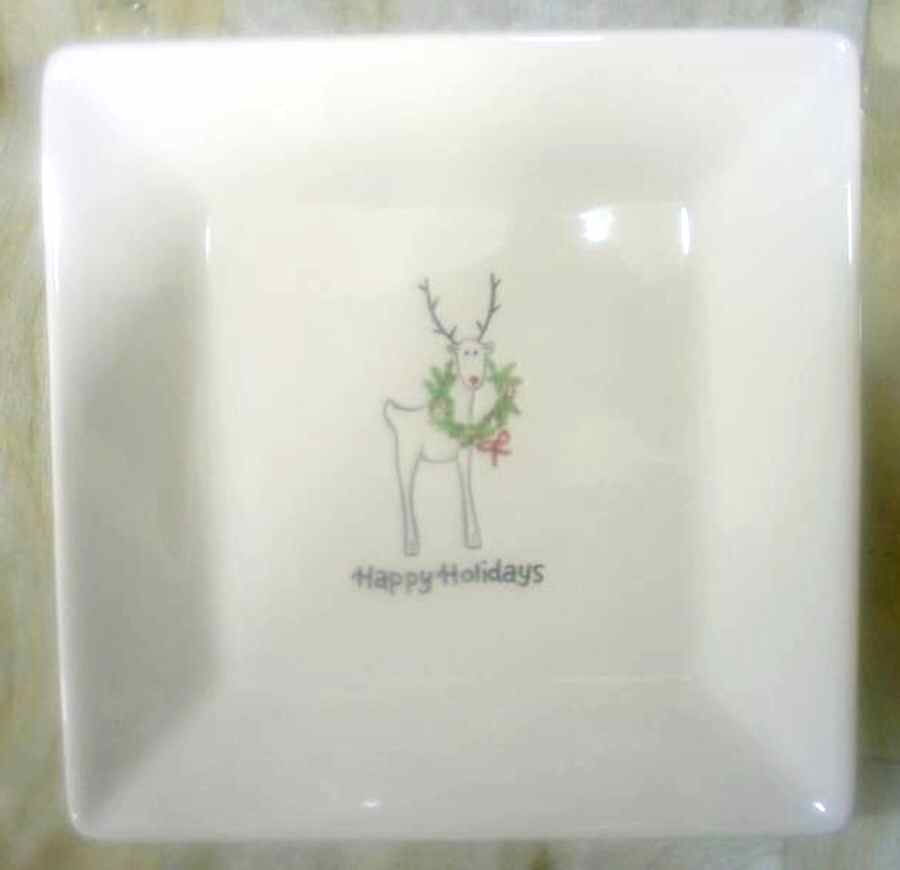 Happy Holidays (Rudy) Square Dinner Plate by BIA Cordon Bleu-1