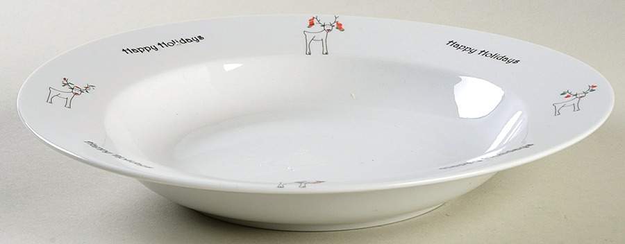 Happy Holidays (Rudy) Large Rim Soup Bowl by BIA Cordon Bleu-1