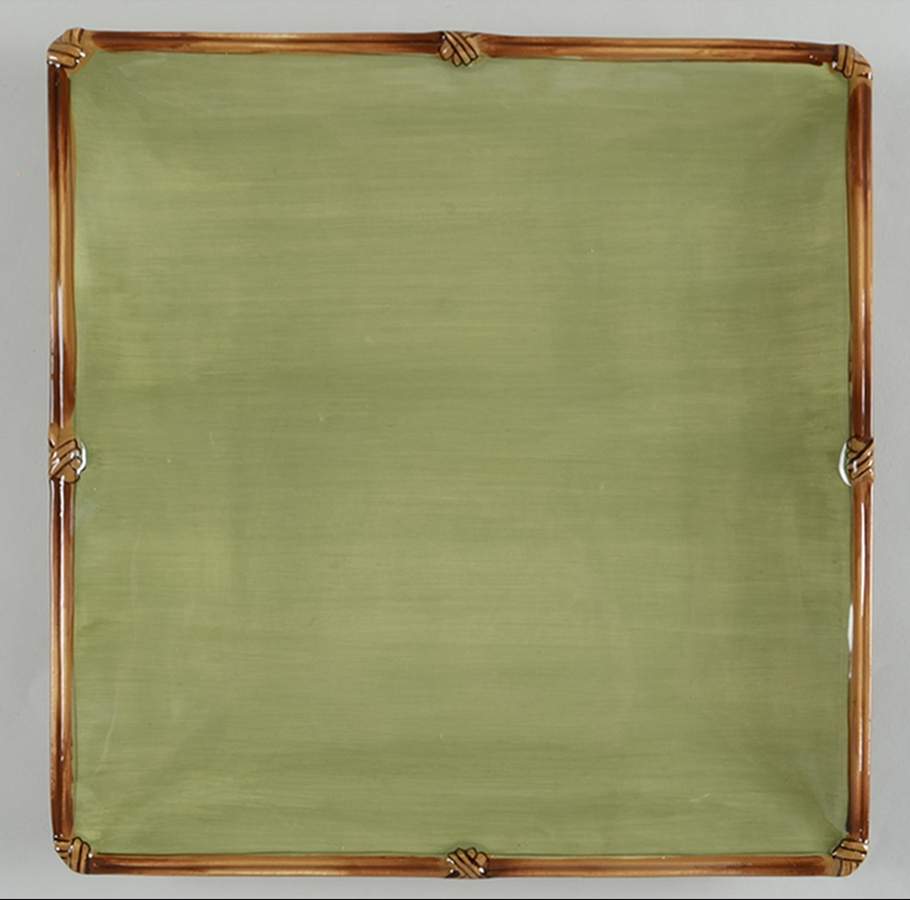 Zanzibar Moss Square Dinner Plate by Clay Art-1