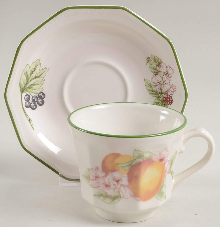 Victorian Orchard (Colombia) Flat Cup & Saucer Set by Churchill-1