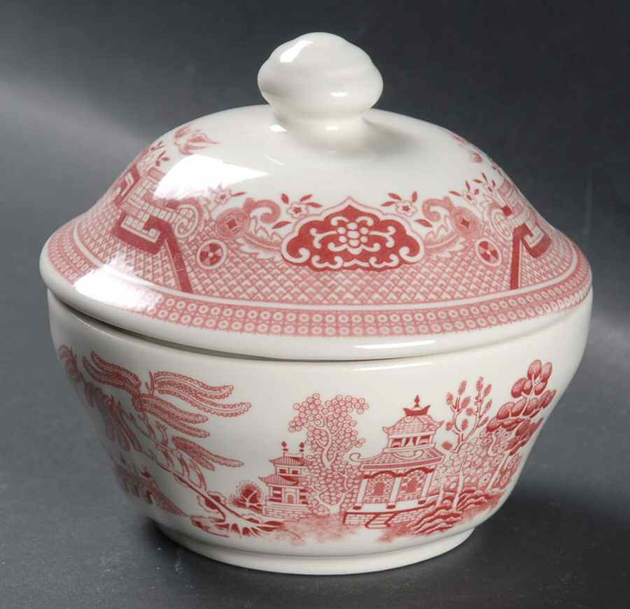 Willow Rosa Pink (Colombia & Romania) Sugar Bowl & Lid by Churchill-1