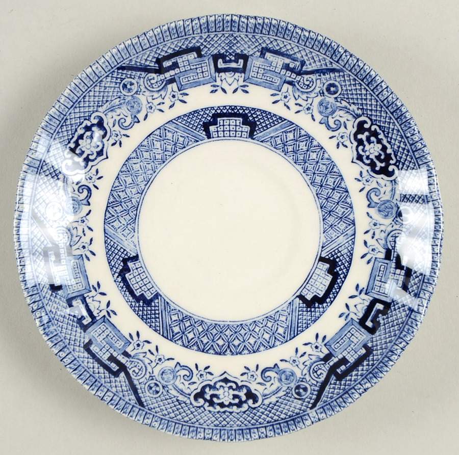 Blue Willow (Swirl, Columbia, Malaysia, England) Saucer by Churchill-1