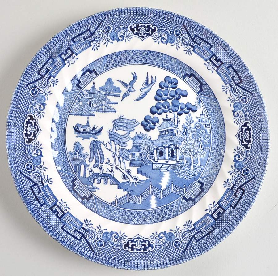 Blue Willow (Swirl, Columbia, Malaysia, England) Dinner Plate by Churchill-1