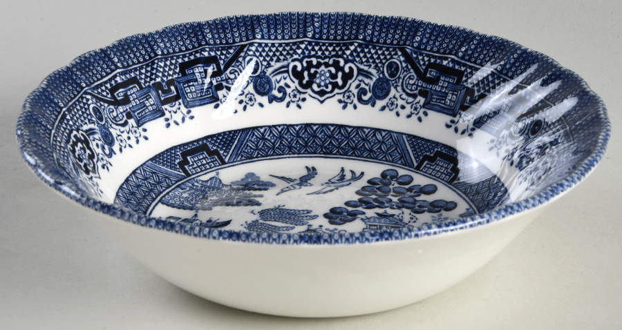 Blue Willow (Swirl, Columbia, Malaysia, England) Coupe Cereal Bowl by Churchill-1