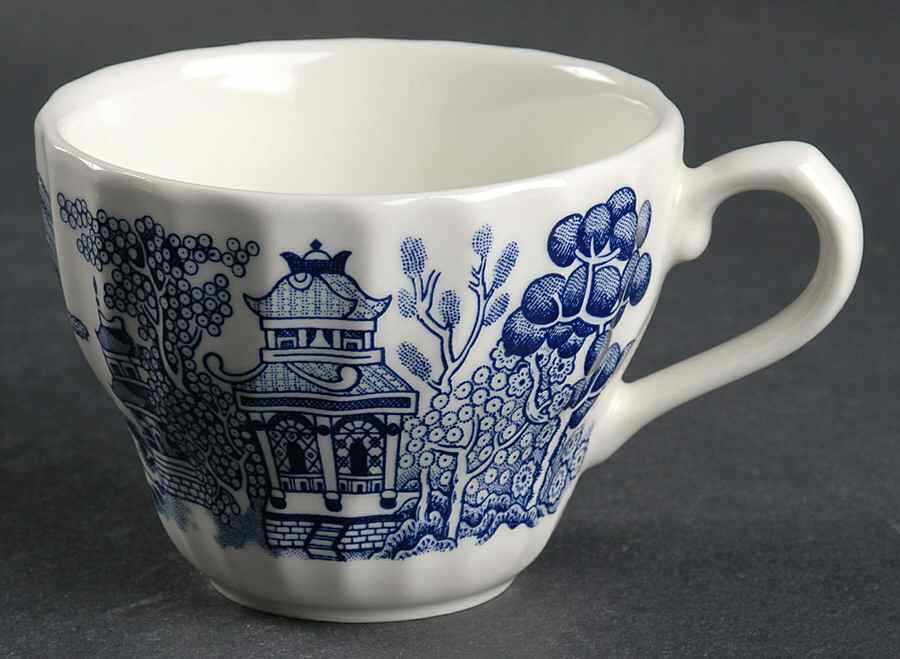 Blue Willow (Swirl, Columbia, Malaysia, England) Flat Cup by Churchill-1