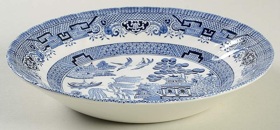 Blue Willow (Swirl, Columbia, Malaysia, England) Coupe Soup Bowl by Churchill-1