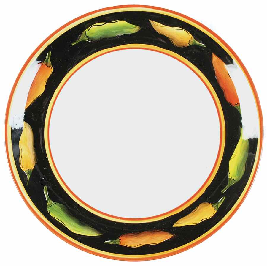 Jalapeno White Dinner Plate by Clay Art-1