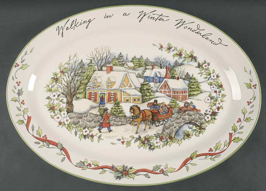 Winter Wonderland 18" Oval Serving Platter by Certified International-1