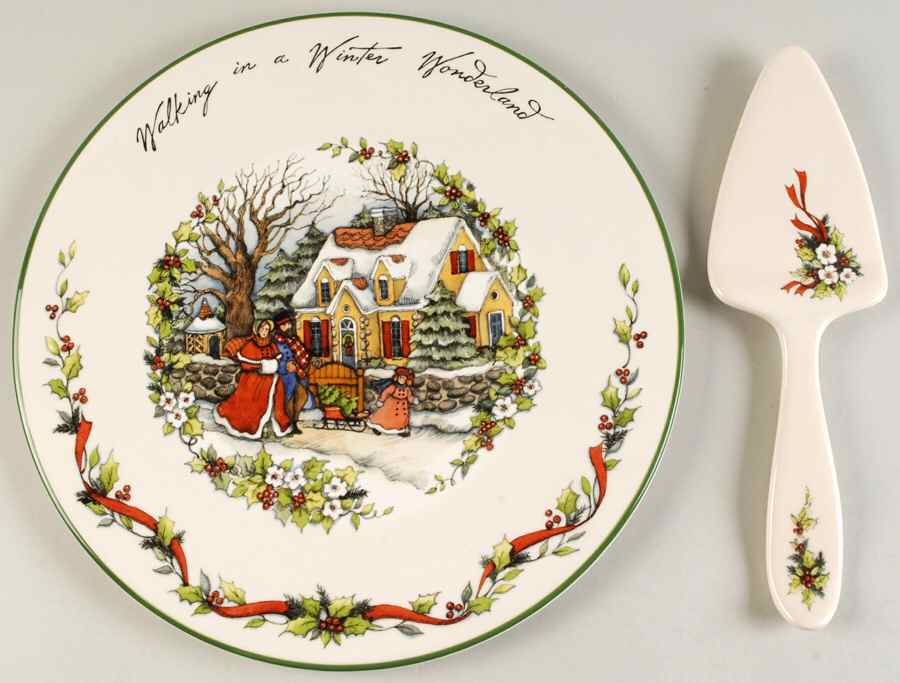 Winter Wonderland Cake Plate and Server (Boxed Set) by Certified International-1