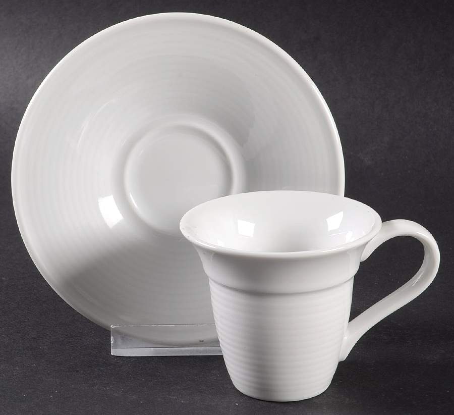Entree-Halo Flat Demitasse Cup & Saucer Set by Crate & Barrel-1