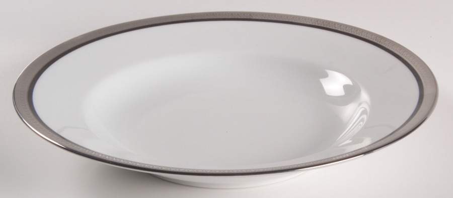 Malmaison Black (No Verge) Large Rim Soup Bowl by Charles Field Haviland-1