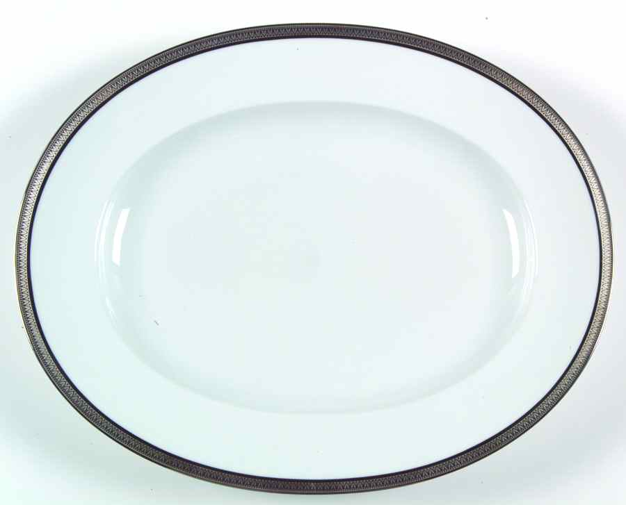 Malmaison Black (No Verge) 15" Oval Serving Platter by Charles Field Haviland-1