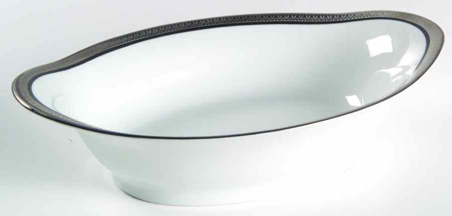Malmaison Black (No Verge) 9" Oval Vegetable Bowl by Charles Field Haviland-1