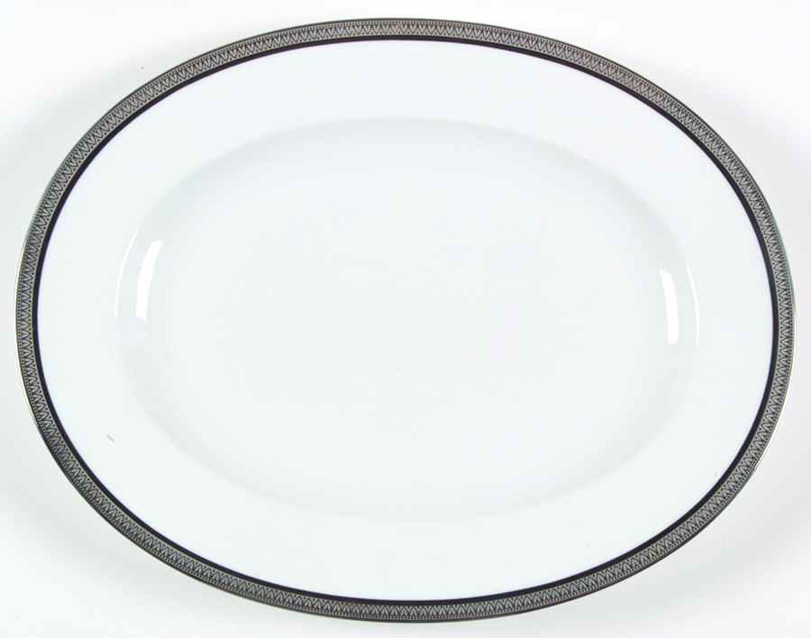 Malmaison Black (No Verge) 14" Oval Serving Platter by Charles Field Haviland-1