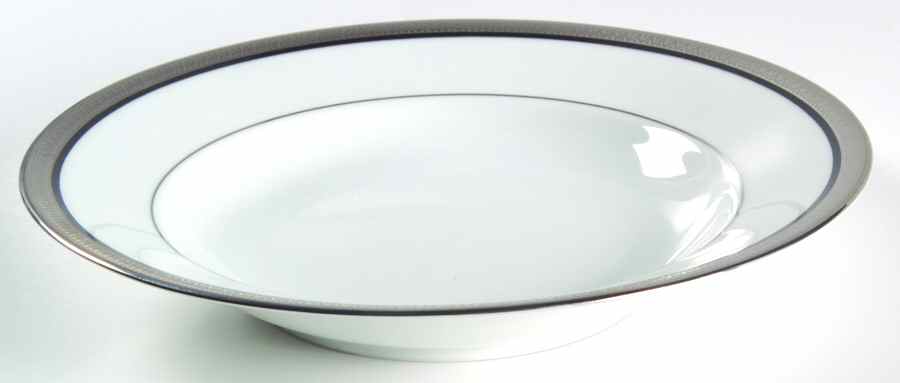 Malmaison Black (No Verge) Large Rim Soup Bowl by Charles Field Haviland-1