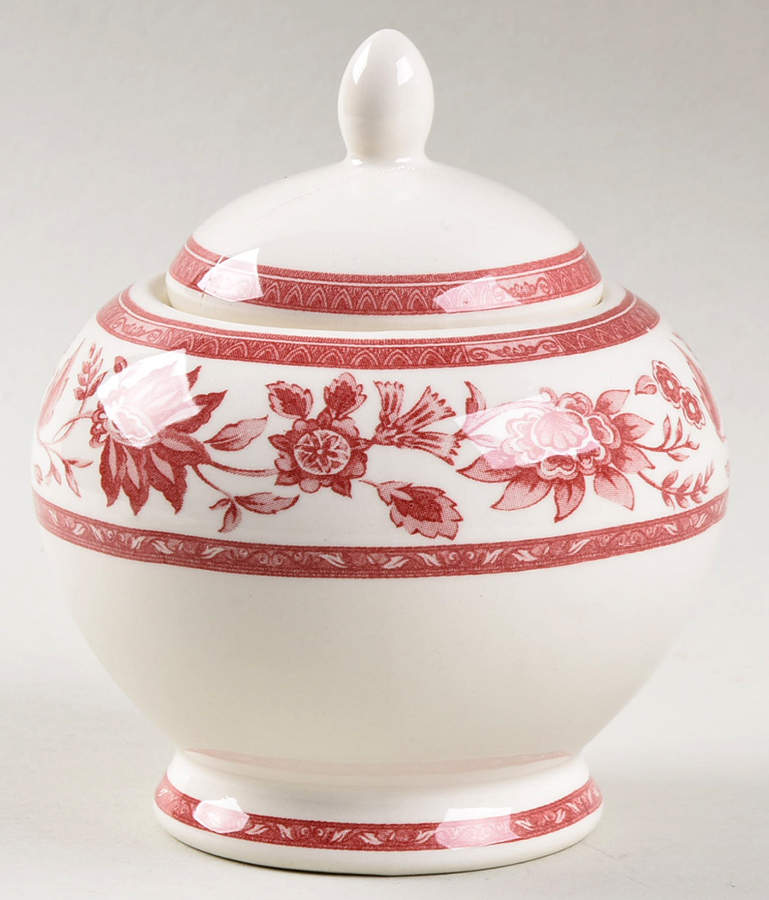 Indian Tree Pink Sugar Bowl & Lid by Churchill-1