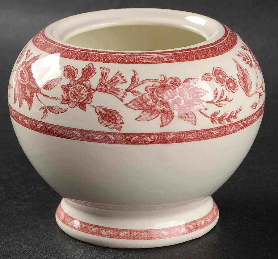 Indian Tree Pink Sugar Bowl No Lid by Churchill-1