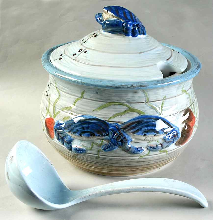 Fisherman's Catch Tureen & Lid w/Ladle by Certified International-1
