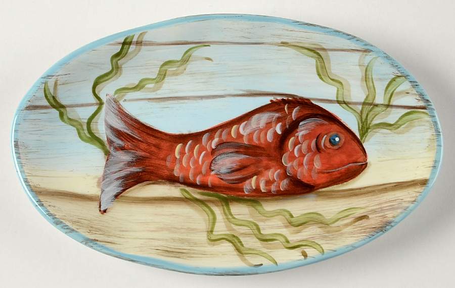Fisherman's Catch Canape Plate by Certified International-1