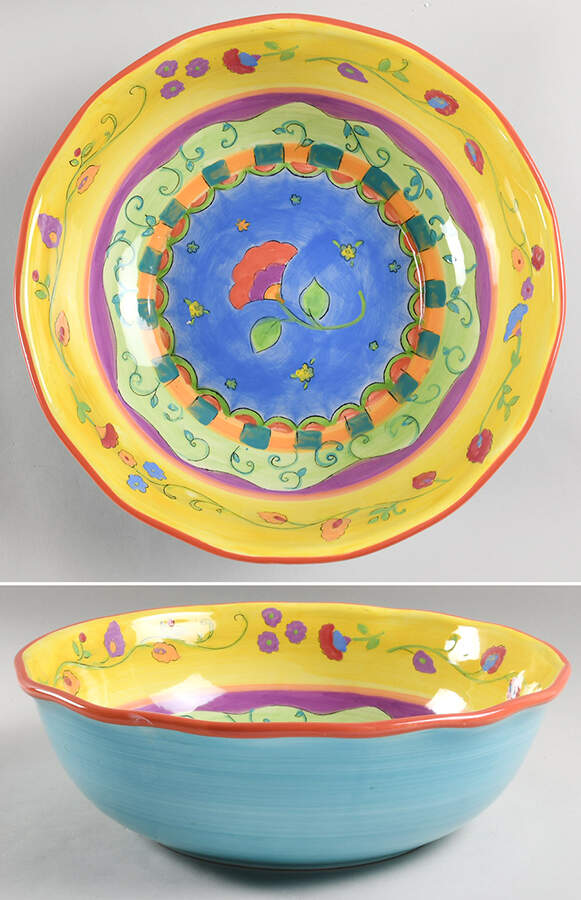 Floral Brights 13" Pasta Serving Bowl by Certified International-1