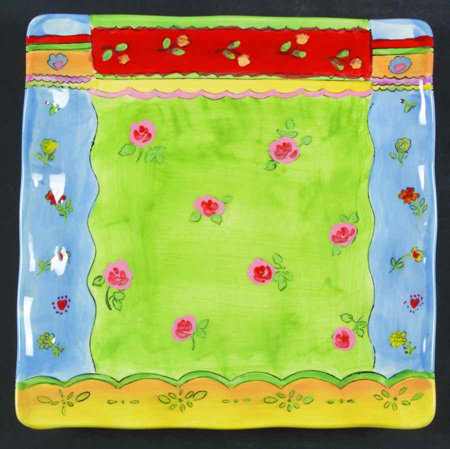Floral Brights Square Dinner Plate by Certified International-1