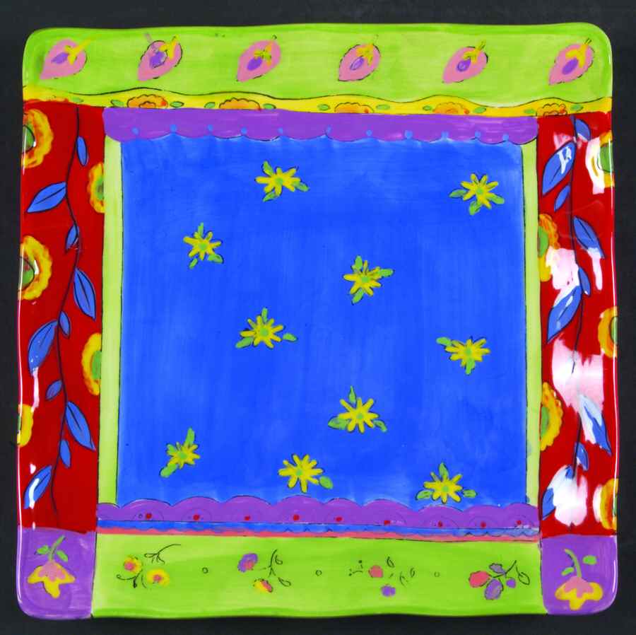 Floral Brights Square Dinner Plate by Certified International-1