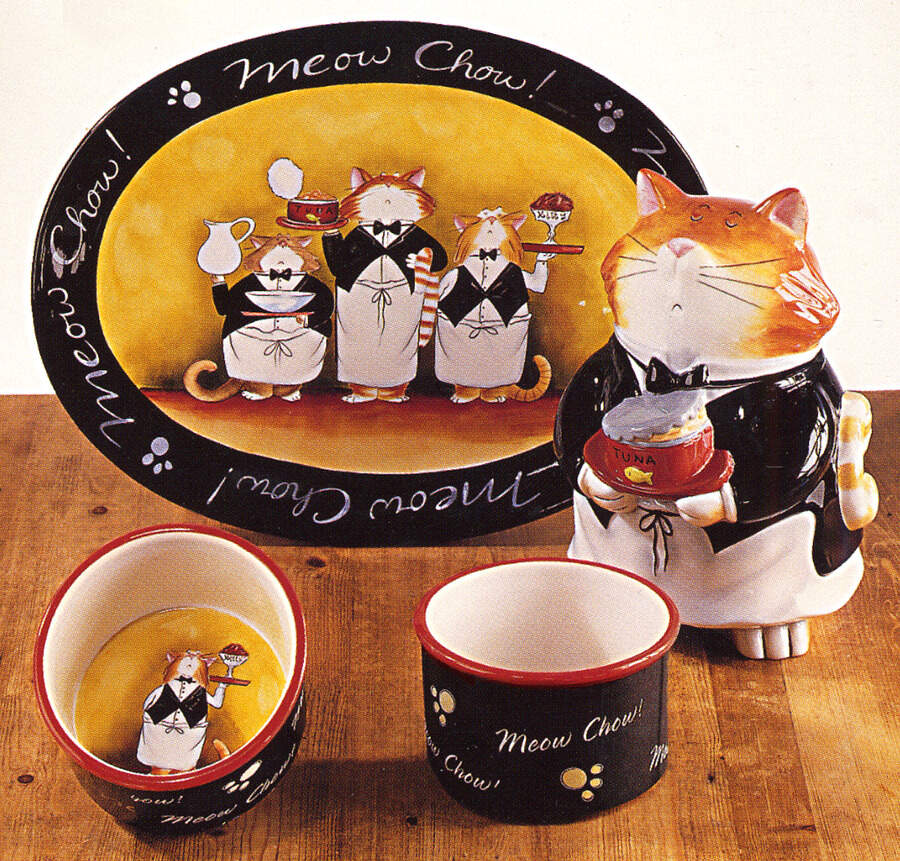 Meow Chow 16" Oval Serving Platter by Certified International-1
