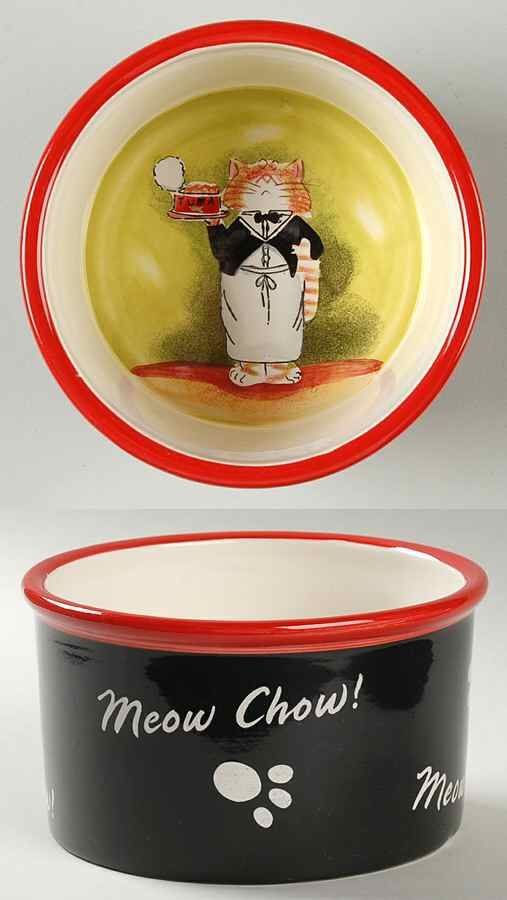 Meow Chow Pet Bowl by Certified International-1