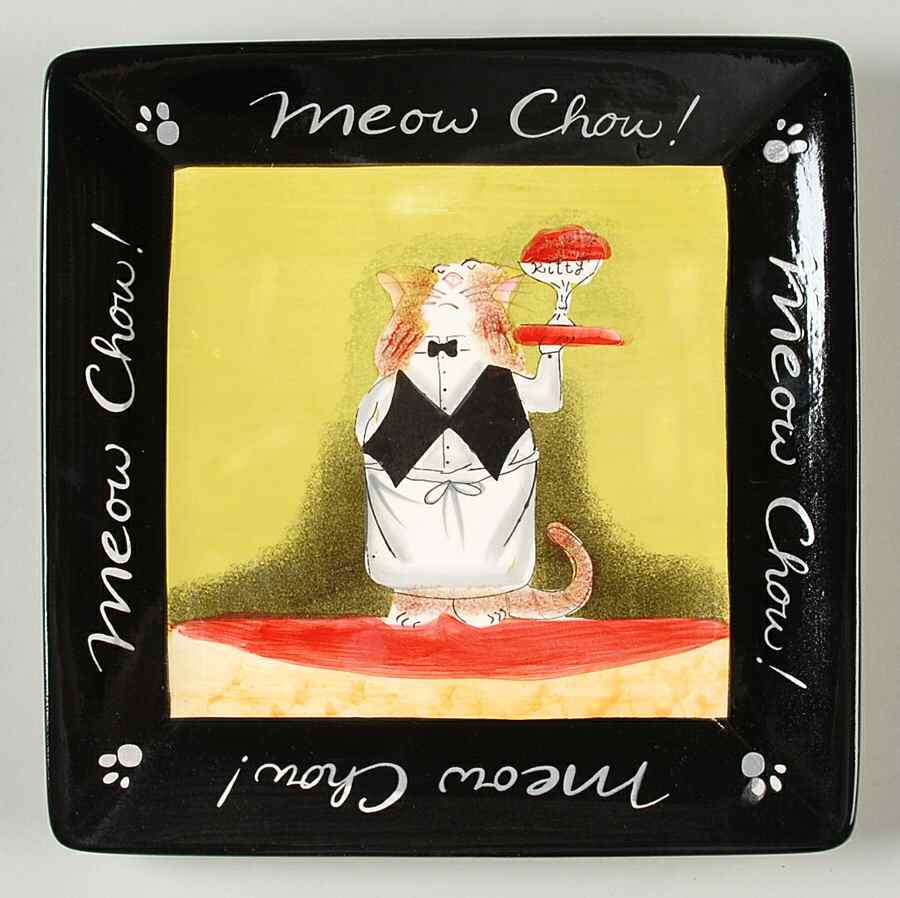Meow Chow Dessert/Pie Plate by Certified International-1