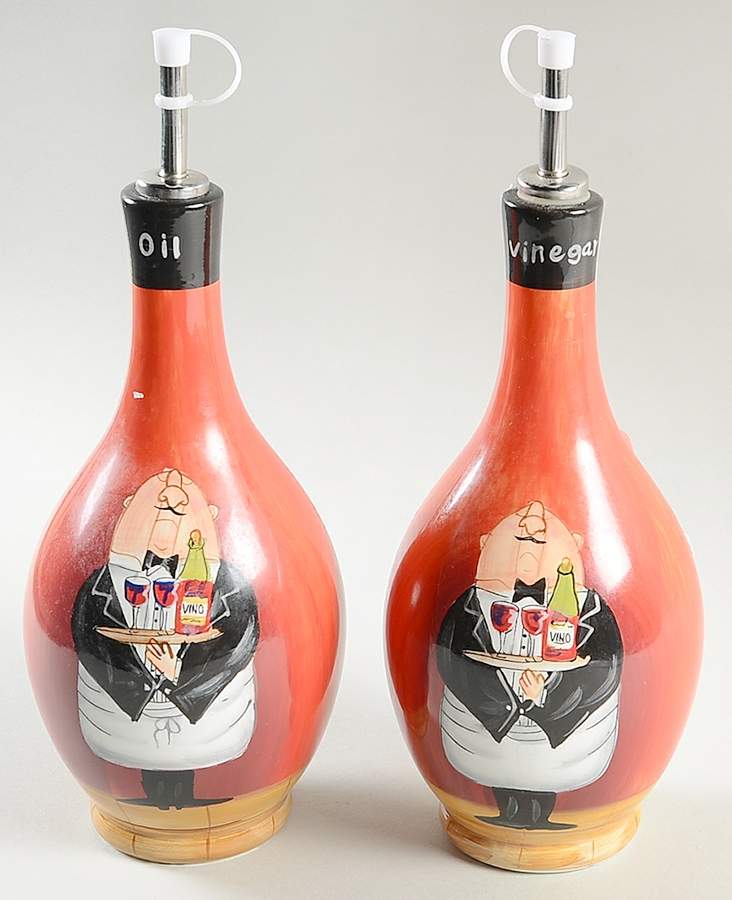 Dinner Is Served Vinegar and Oil Set with Stoppers by Certified International-1