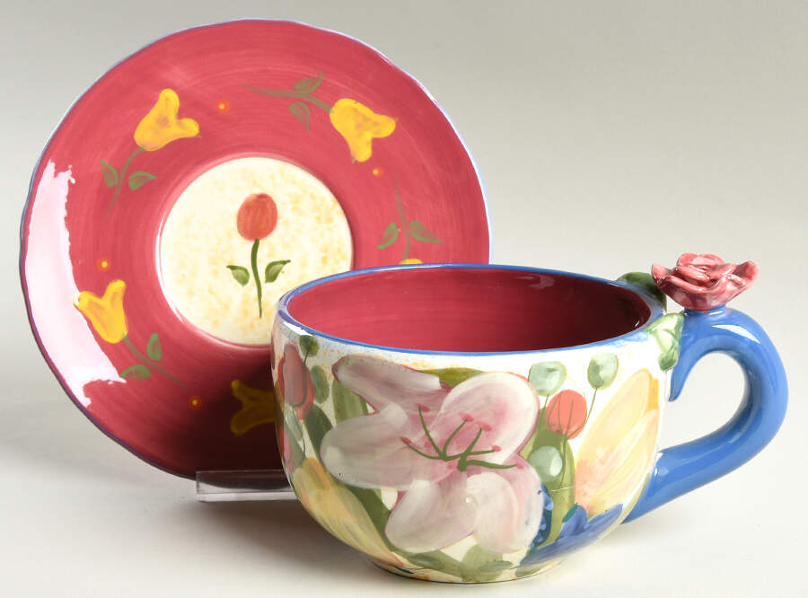 Chantilly Cafe Au Lait Cup & Saucer Set by Certified International-1