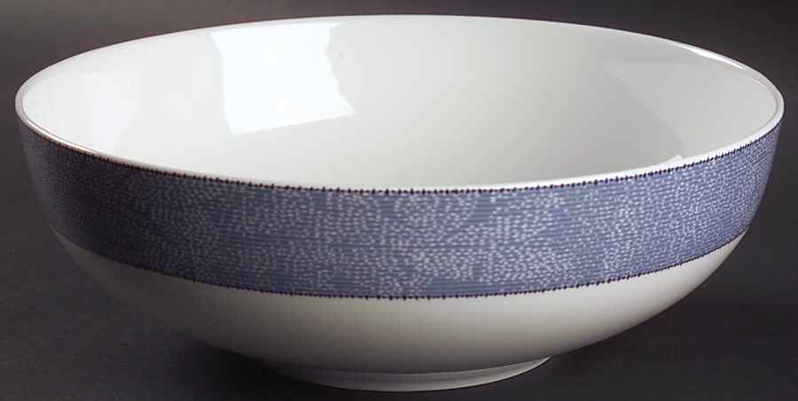 Blue Stencil 10" Round Vegetable Bowl by Calvin Klein-1
