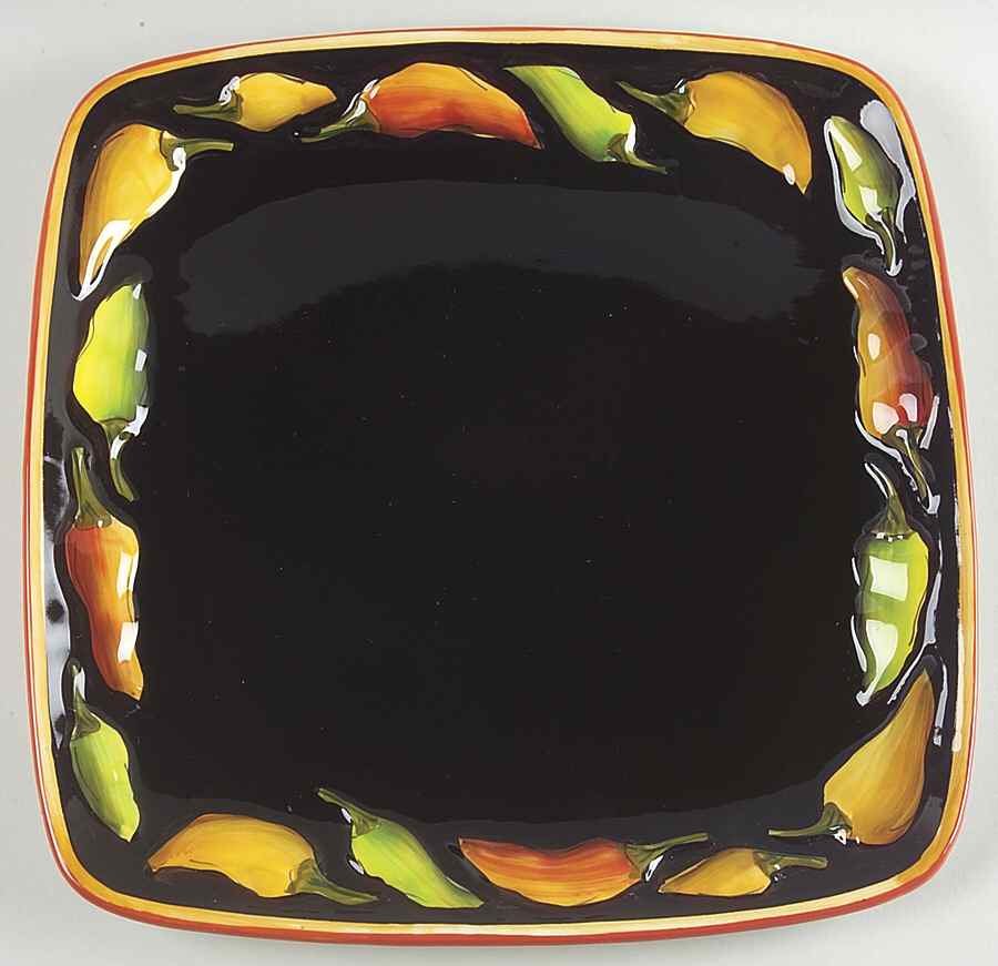Caliente Square Dinner Plate by Clay Art-1