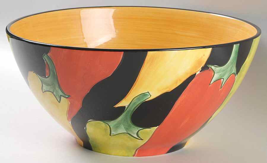 Caliente 11" Large Salad Serving Bowl by Clay Art-1
