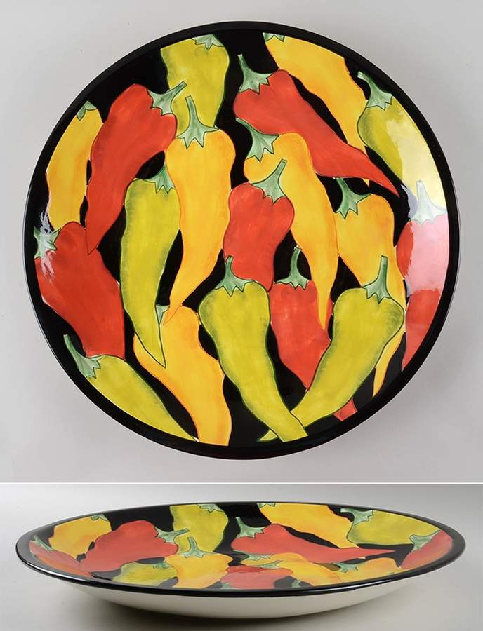 Caliente 18" Deep Round Platter by Clay Art-1