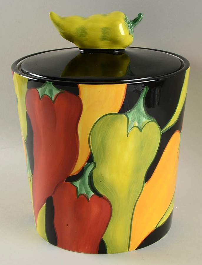 Caliente Large Canister & Lid by Clay Art-1