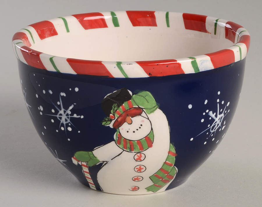 Peppermint Snowman Individual Ice Cream Dish by Certified International-1