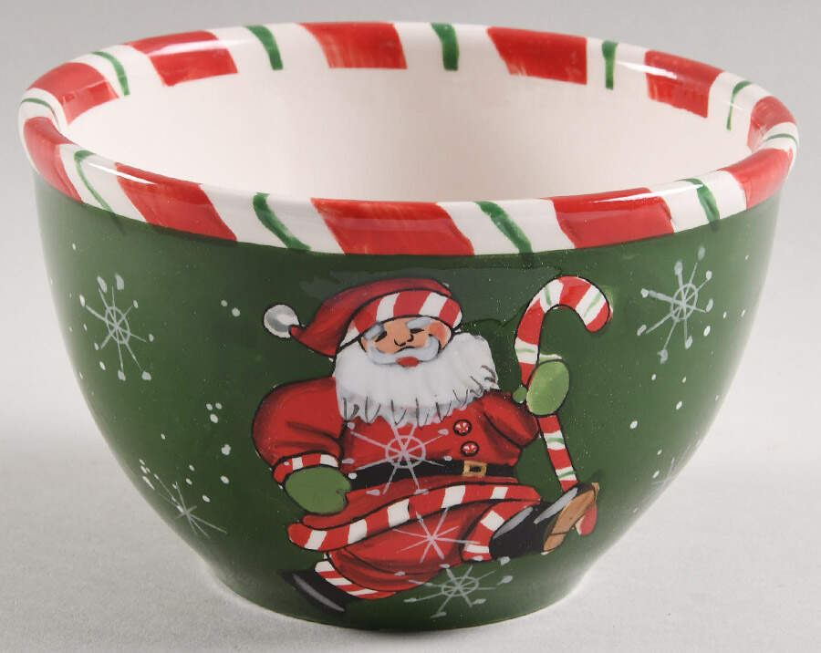 Peppermint Santa Individual Ice Cream Dish by Certified International-1