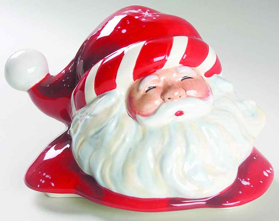 Peppermint Santa Lid for Figural Cookie Jar by Certified International-1