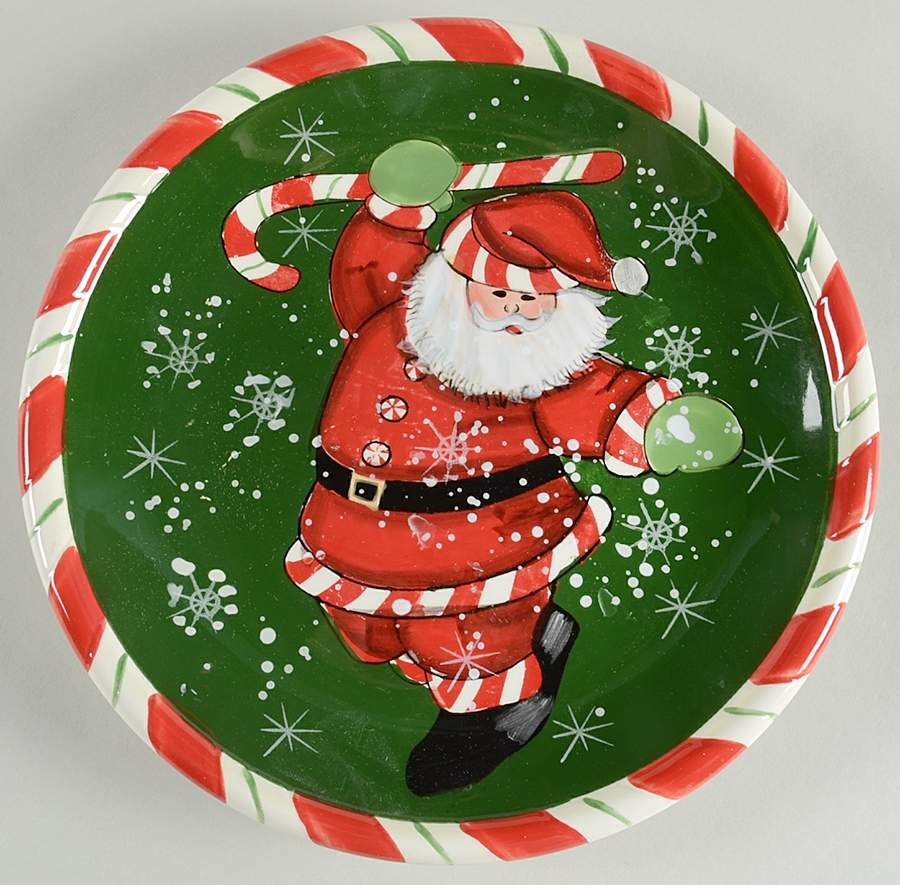 Peppermint Santa Dessert/Pie Plate by Certified International-1