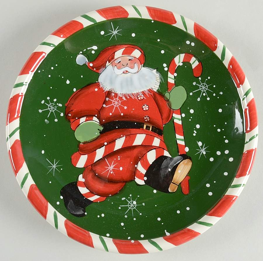 Peppermint Santa Dessert/Pie Plate by Certified International-1