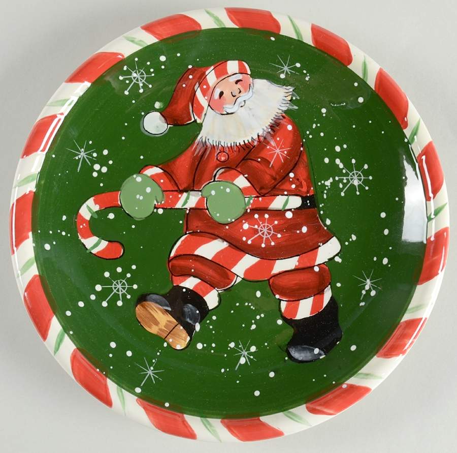 Peppermint Santa Dessert/Pie Plate by Certified International-1